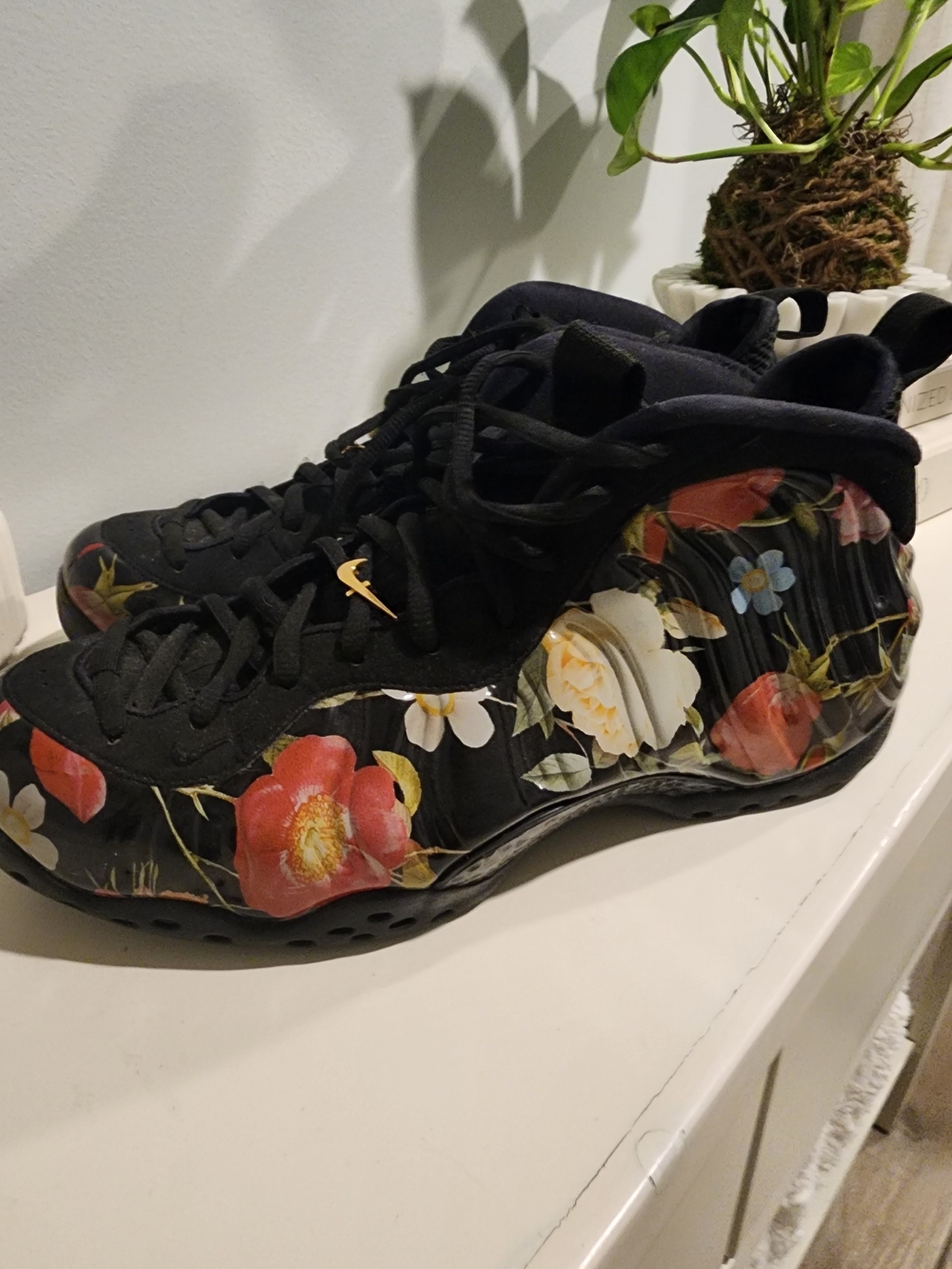 Nike Air Foamposite One Floral 2019 Sz 12 314996-012 Black Pink White OG Foam